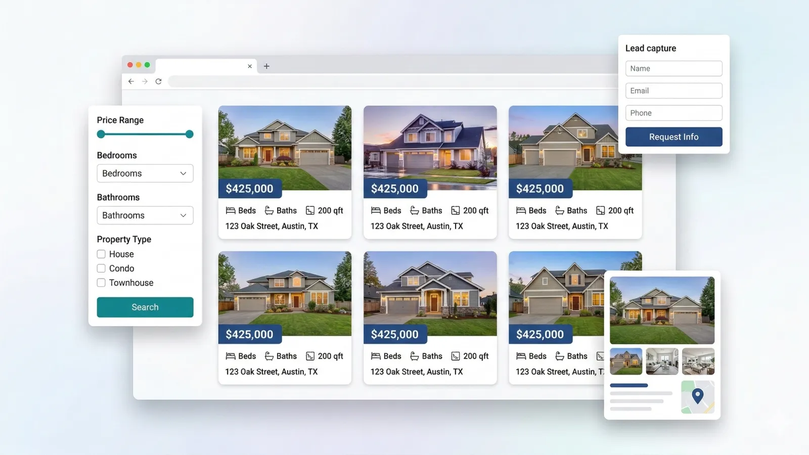 MLS IDX app interface