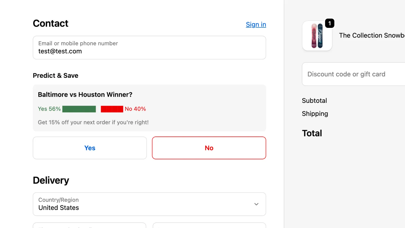 Prediction market selection