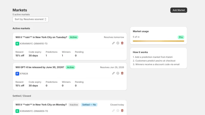 Checkout prediction widget