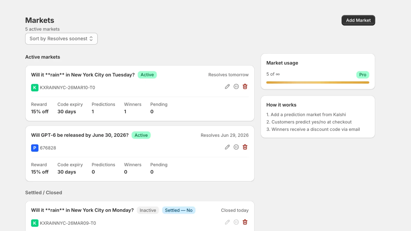 Checkout prediction widget